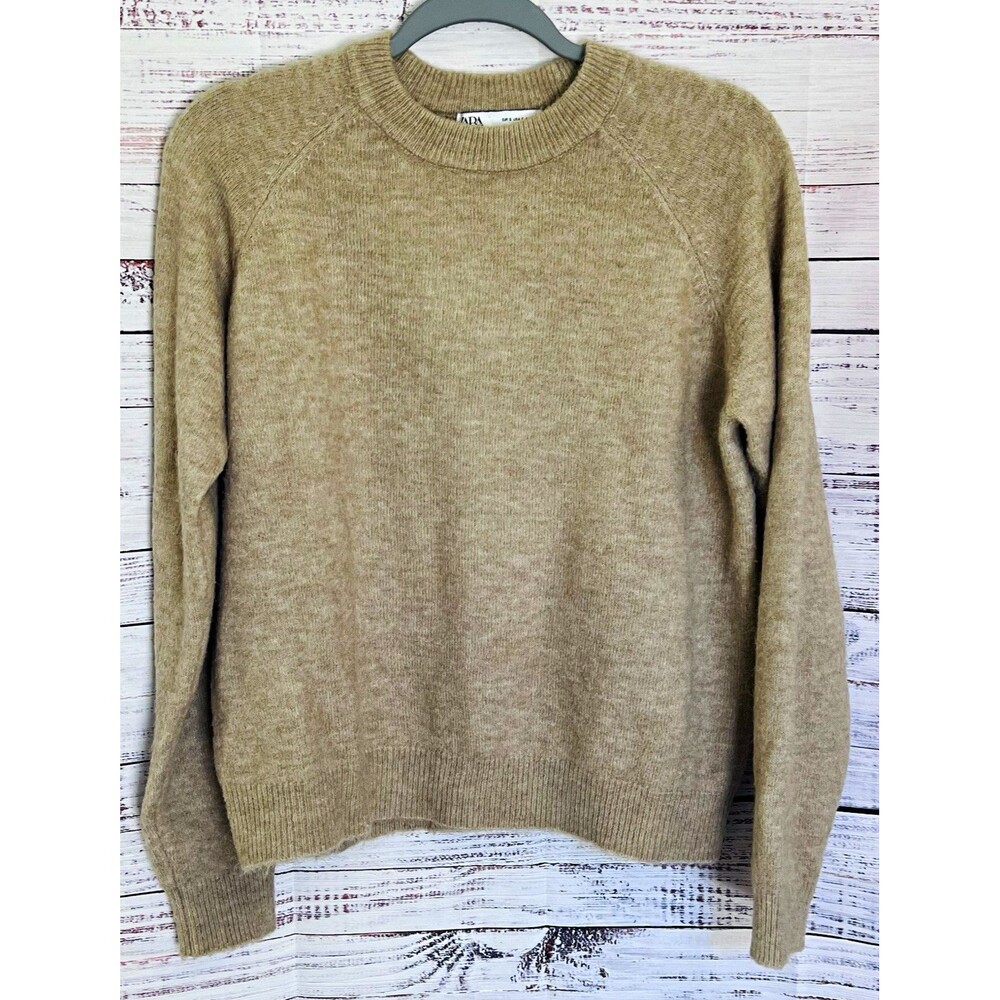Zara Alpaca Wool Blend Crewneck Sweater Oatmeal S